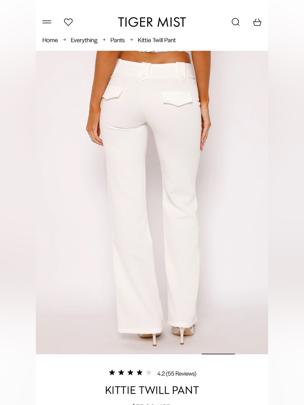 Tiger mist KITTIE TWILL PANT - WHITE